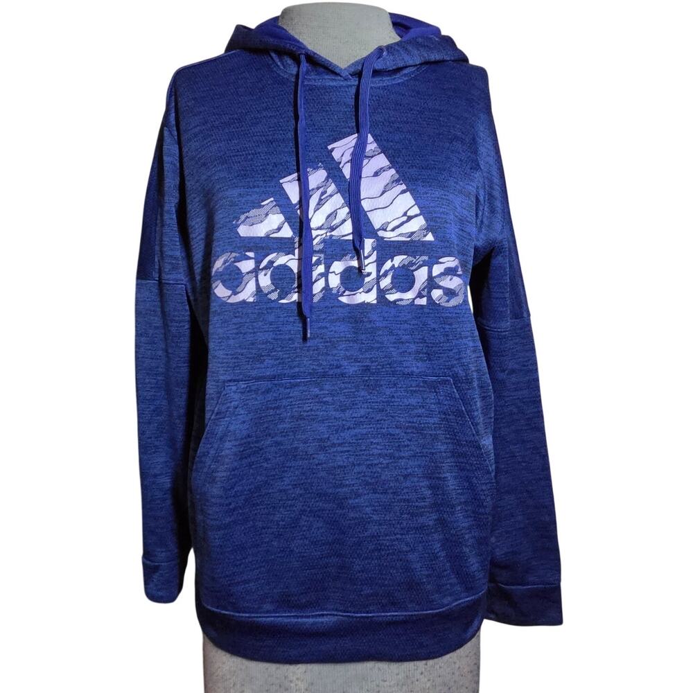 Blue Adidas Hooded Sweatshirt Size Medium